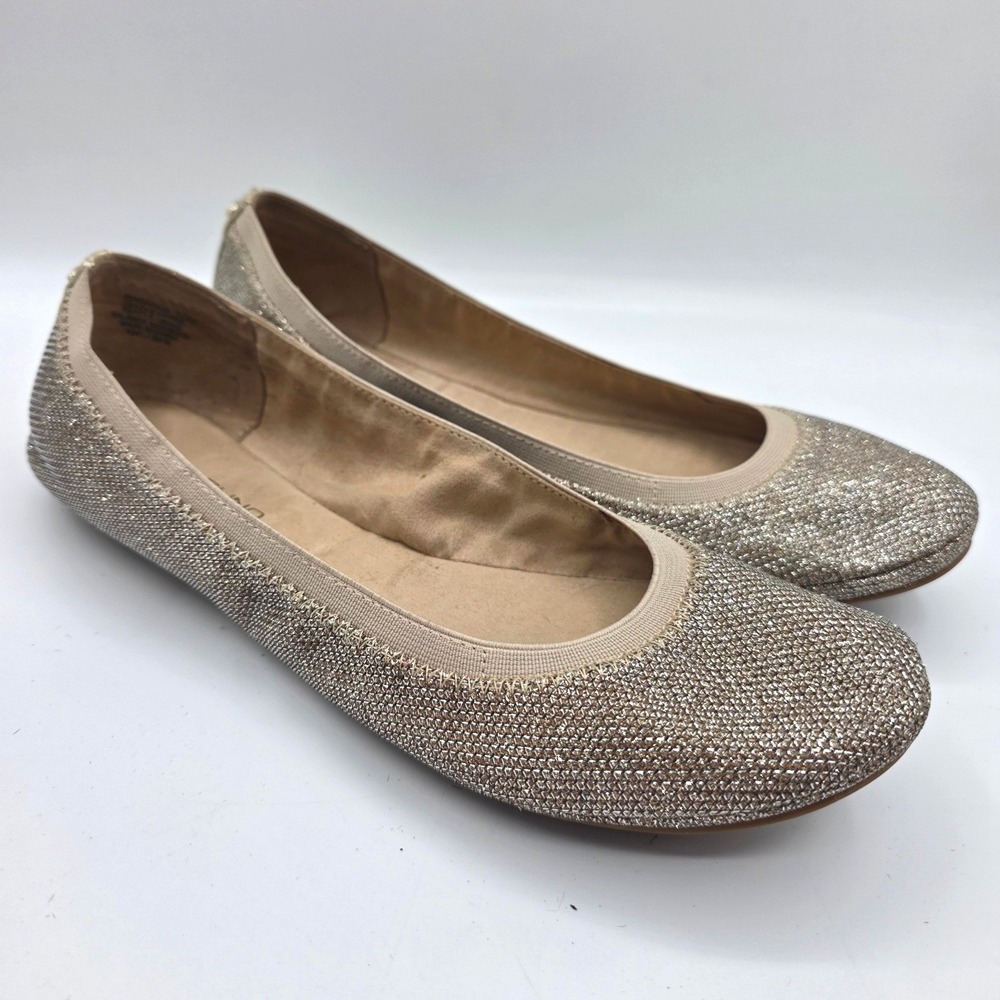 Bandolino Edition Gold Metallic Mesh Ballet Flats Women 10M